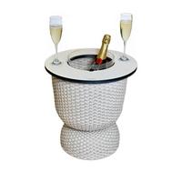 3-IN-1 LOUNGETISCH MIT ACRYL-KÜHLER Paris Champagner 43 cm - Champagner, Kunststoff (41/41/43cm) - COOTAB Cooler Table