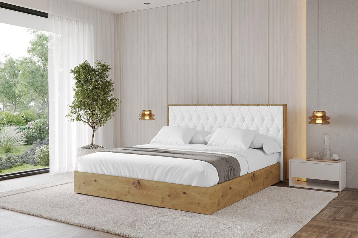 POLSTERBETT mit Bettkasten und Lattenrost, Boxbett ohne Matratze - ENZO5 180x200 Weiß Kunstleder - Weiß Hochglanz, Holzwerkstoff/Textil (180/200cm) - ALTDECOR