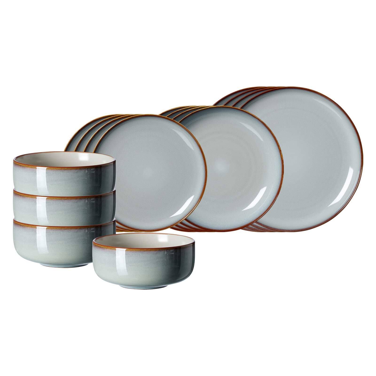 EINSTEIGER-SET Portofino grau 16-tlg. - Grau, Keramik (2/2/2cm) - Ritzenhoff Breker