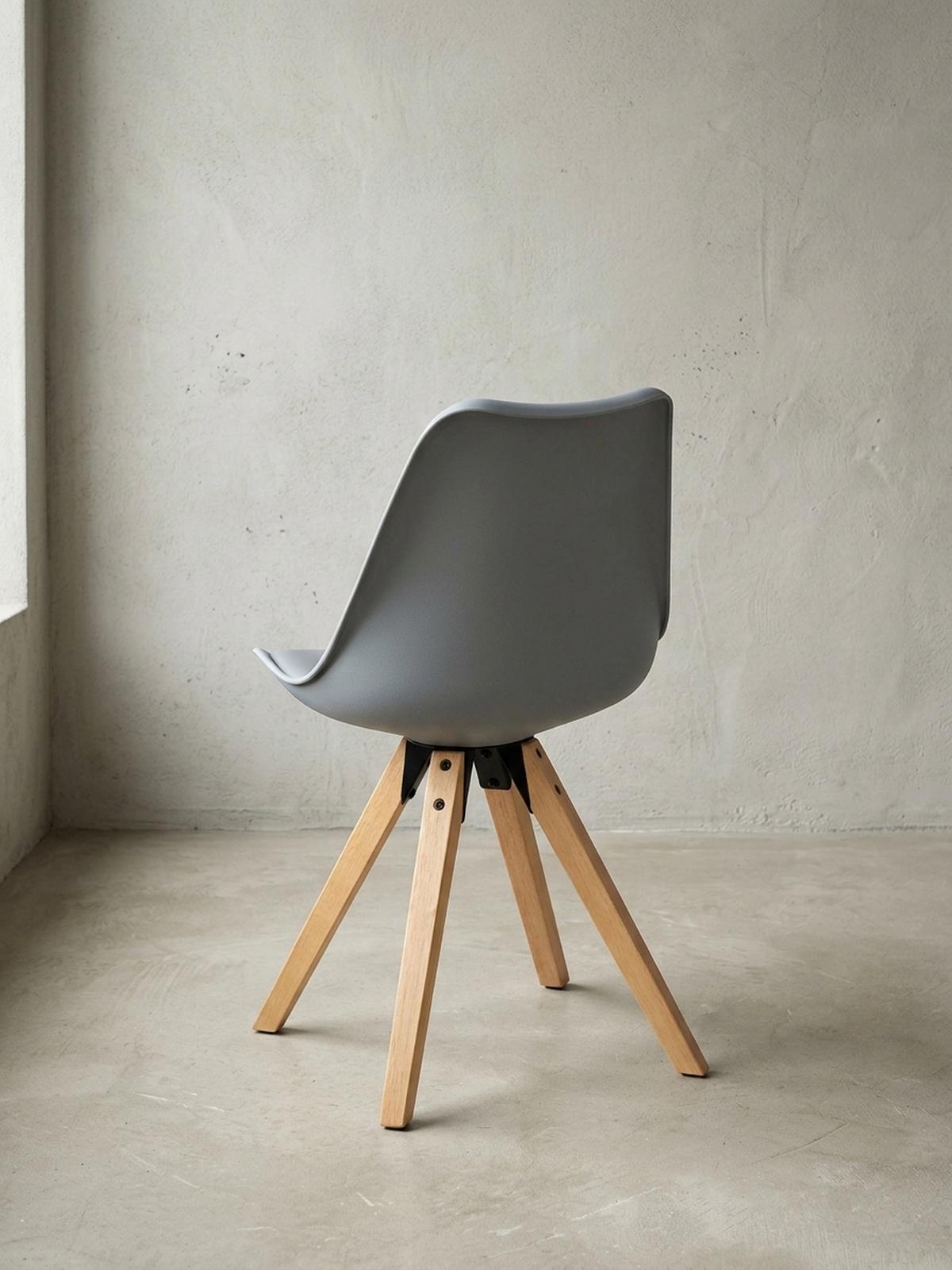 ESSZIMMERSTUHL 2er Set Kunstlederbezug mit Holzgestell Skandinavisch gepolstert, Grau 49x52x87 cm - Beige/Grau, Holz/Kunststoff (49/87/52cm) - KADIMA DESIGN