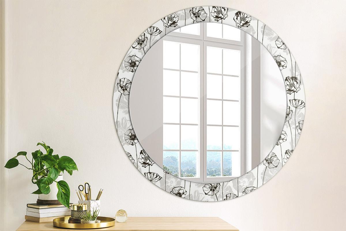 SPIEGEL Rund Ø 80 cm mit Aufdruck - Weiß, Glas (80/80/0.4cm) - Wallfluent