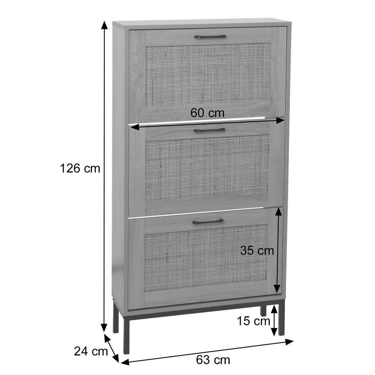 SCHUHSCHRANK Braun - Braun, Holz (63/126/24cm) - MCW