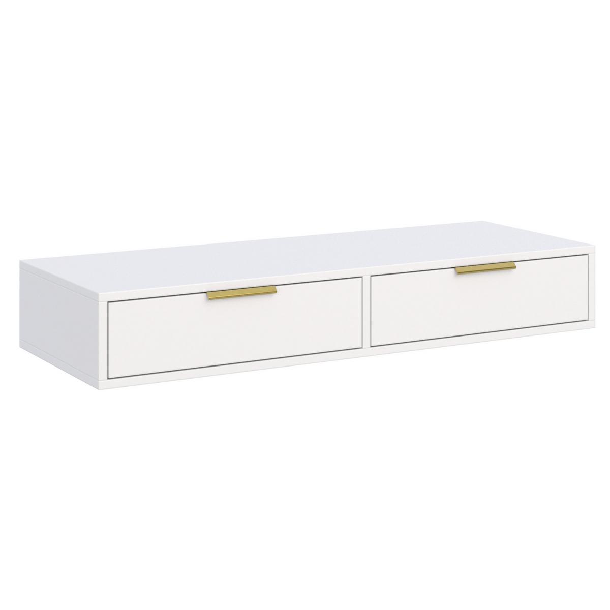 SCHMINKTISCH Vena Weiß 110 cm - Goldfarben/Weiß, Holzwerkstoff/Kunststoff (110/17/40cm) - Selsey