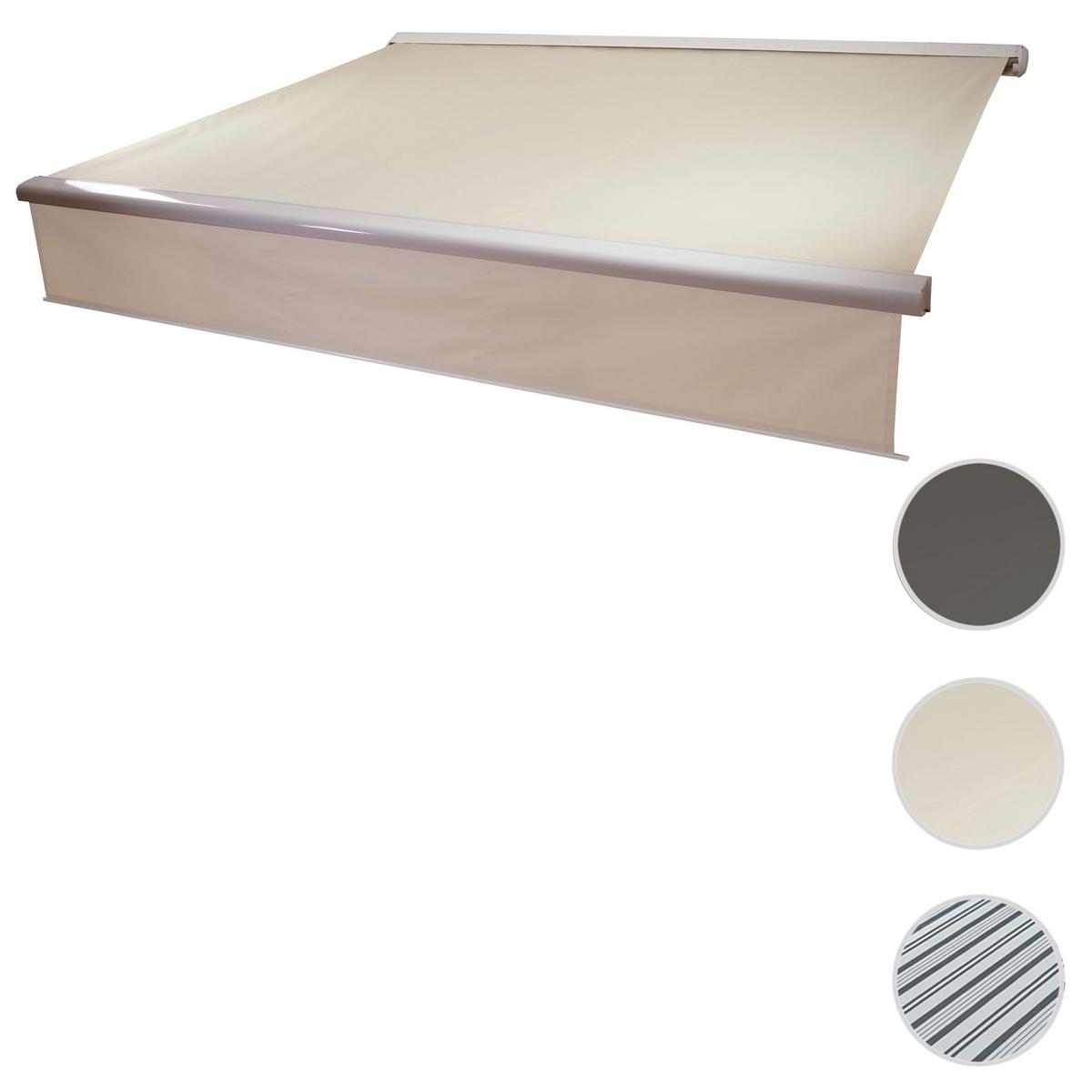 KASSETTEN-MARKISE VOLANT AUSFAHRBAR Cremeweiß - Weiß, Textil (400/15/300cm) - MCW