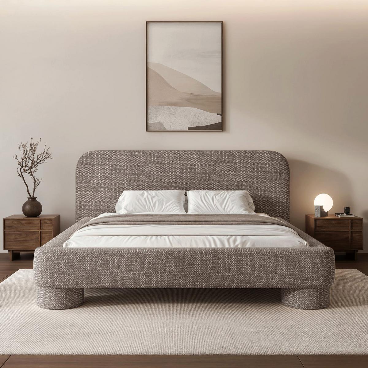 POLSTERBETT mit Bettkasten Fredo 180x200 cm - Taupe, Holzwerkstoff/Textil (180/200cm) - Selsey