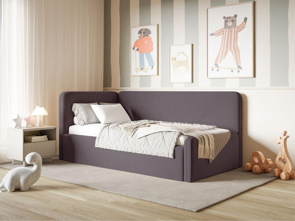 JUGENDBETT Fanko Samt Violett 90x200 cm - Lila/Schwarz, Kunststoff/Textil (90/200cm) - Selsey