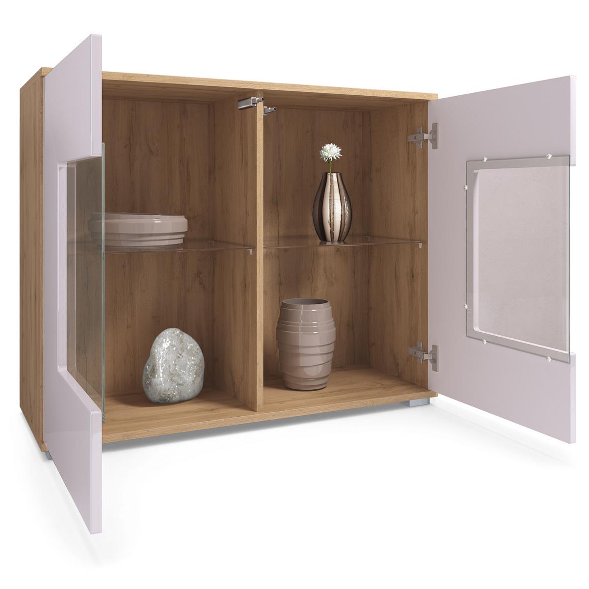 KOMMODE Grömitz Weiß Hochglanz - Weiß Hochglanz, Holzwerkstoff (92.5/75.5/35cm) - Vladon
