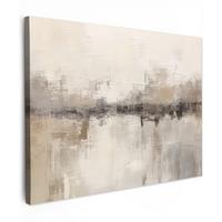 LEINWANDBILD Moderne Kunst - Abstrakt - Beige Wandbilder 80x60 cm - Beige, Textil (80/60cm) - MuchoWow