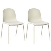 KONFERENZSTUHL 2er-Set Hellbeige Dorr - Beige, Kunststoff (50/85/54cm) - Beliani
