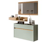 GARDEROBE-SET Salbei und Artisan Eiche, Garderobe 3-teilig, 140 x 197 cm, Borga - Salbeigrün/Eiche Artisan, Holzwerkstoff (140/197/32cm) - Inn.Furn