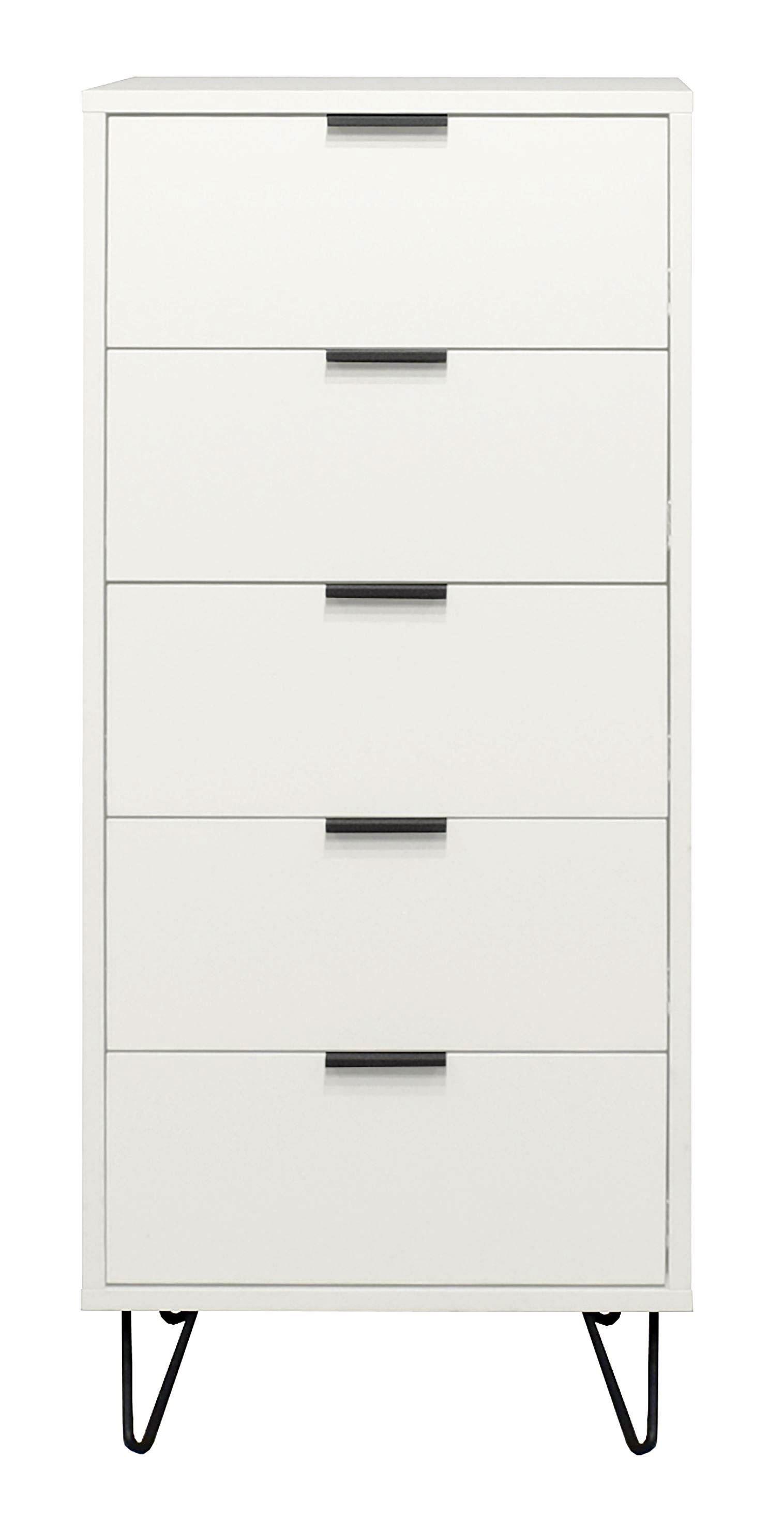 KOMMODE Erna 51x45x123 Kreidegrau matt Lack - Hellgrau, Holzwerkstoff (51/123/45cm) - 58aufmkessel