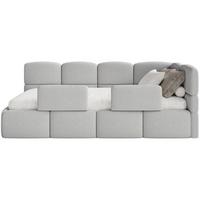 KINDERBETT Cloudy Hellgrau 120 x 200 cm - Hellgrau/Schwarz, Kunststoff/Textil (120/200cm) - Selsey