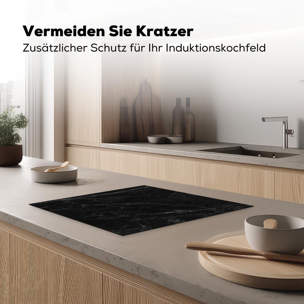 HERDABDECKPLATTE Schwarz - Marmor Abdeckung Ceranfeld 58.3x51.3 cm - Schwarz, Kunststoff (58.3/51.3/0.2cm) - MuchoWow