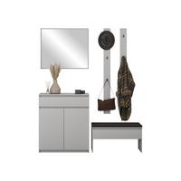 GARDEROBE-SET Simply I - Grau, Holzwerkstoff (92/107/40cm) - MIRJAN24