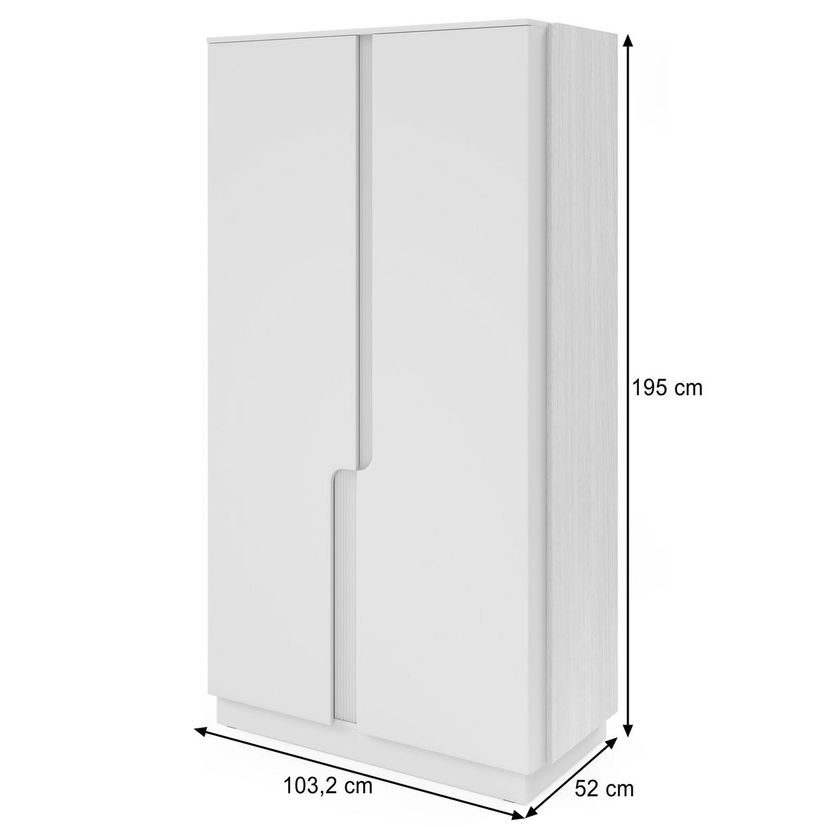 DREHTÜRENSCHRANK Positivo mit 2 Türen, 103 cm, Mavelie-Eiche + Macadamia - Eichefarben, Holzwerkstoff (103/195/52cm) - Beautysofa