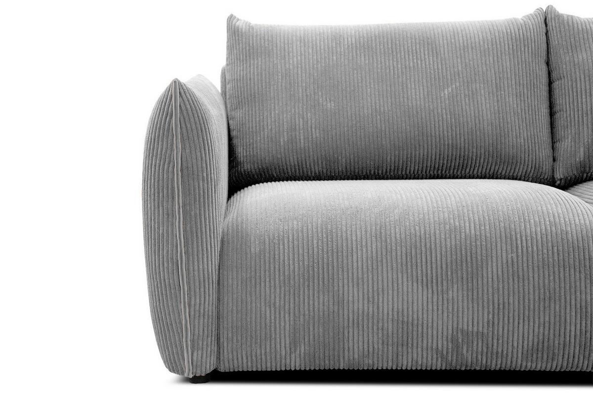 ECKSOFA TAUER 5-Sitzer, hellgrau - Hellgrau/Schwarz, Holzwerkstoff/Kunststoff (294/173cm) - Wozimo