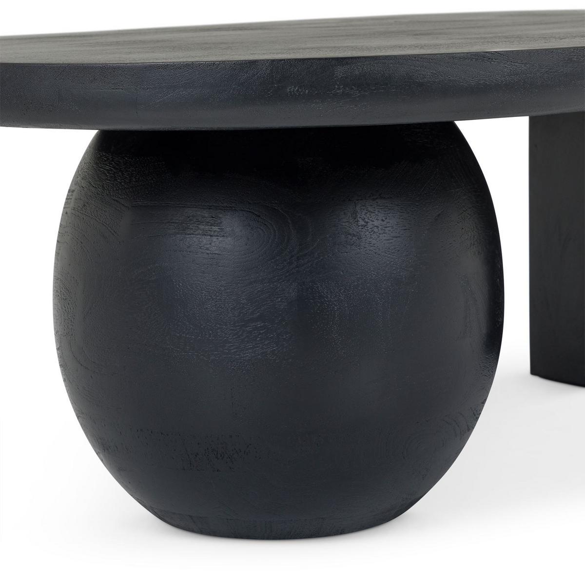COUCHTISCH PERLA schwarz - Schwarz, Holz (70/110/37cm) - IDIMEX