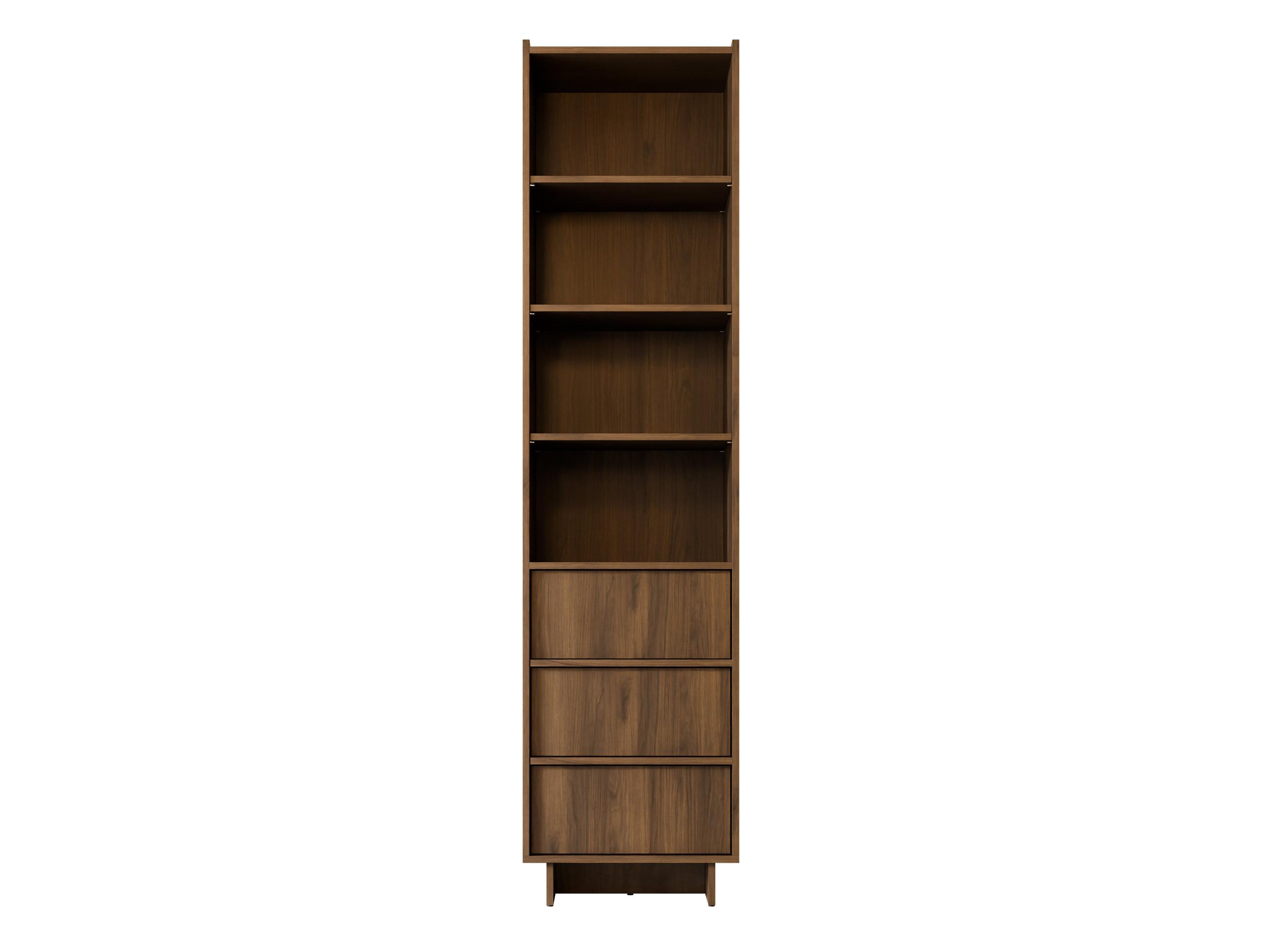 STANDREGAL Yasumi R50 - Nussbaumfarben/Schwarz, Holzwerkstoff/Kunststoff (50/201/39cm) - MIRJAN24