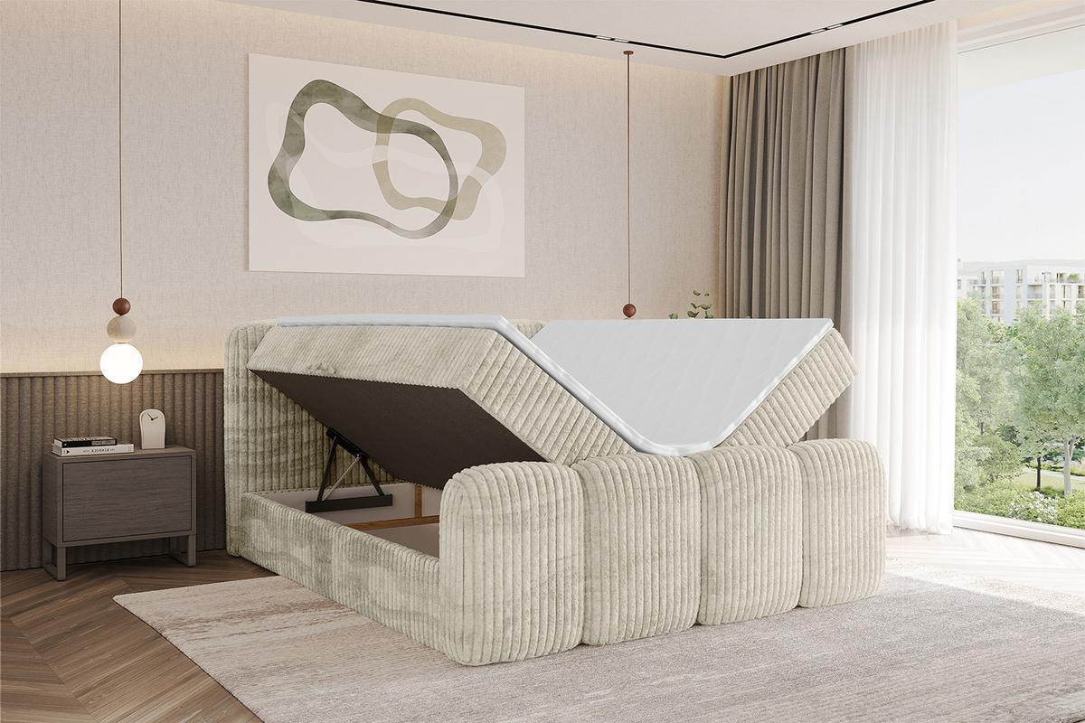 BOXBETT mit Matratze H4 und Lattenrost - NINA-Z - 120x200 cm - Creme - Magnolie, Holzwerkstoff (120/200cm)
