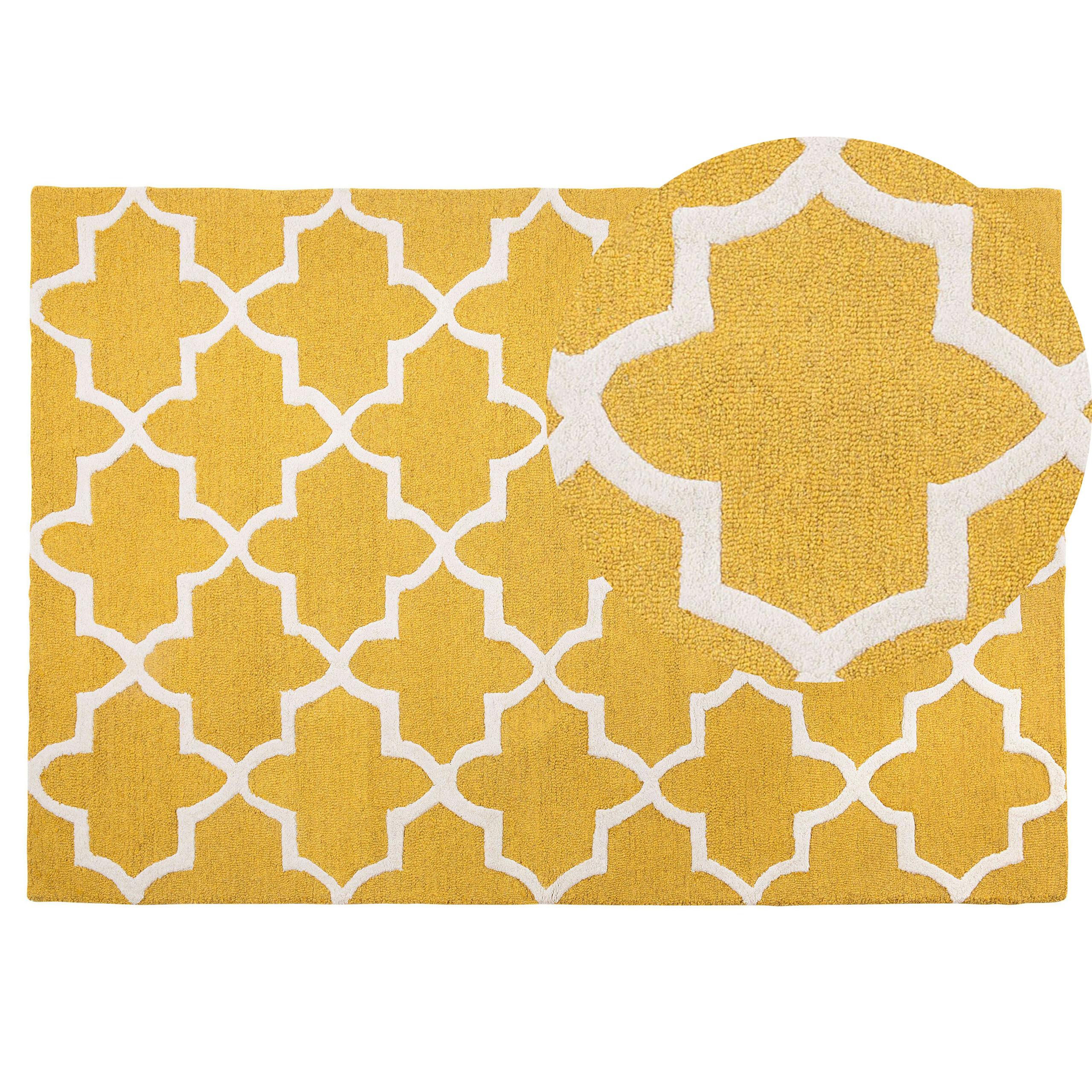 KURZFLOR-TEPPICH Silvan 200/140 cm - Gelb, Textil (140/200cm) - Beliani