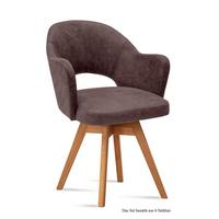 ARMLEHNSTUHL drehbar (6er-Set) Dosya 59x87x61 Eiche geölt/Braun - Eichefarben/Braun, Kunststoff (61/87/59cm) - 58aufmkessel