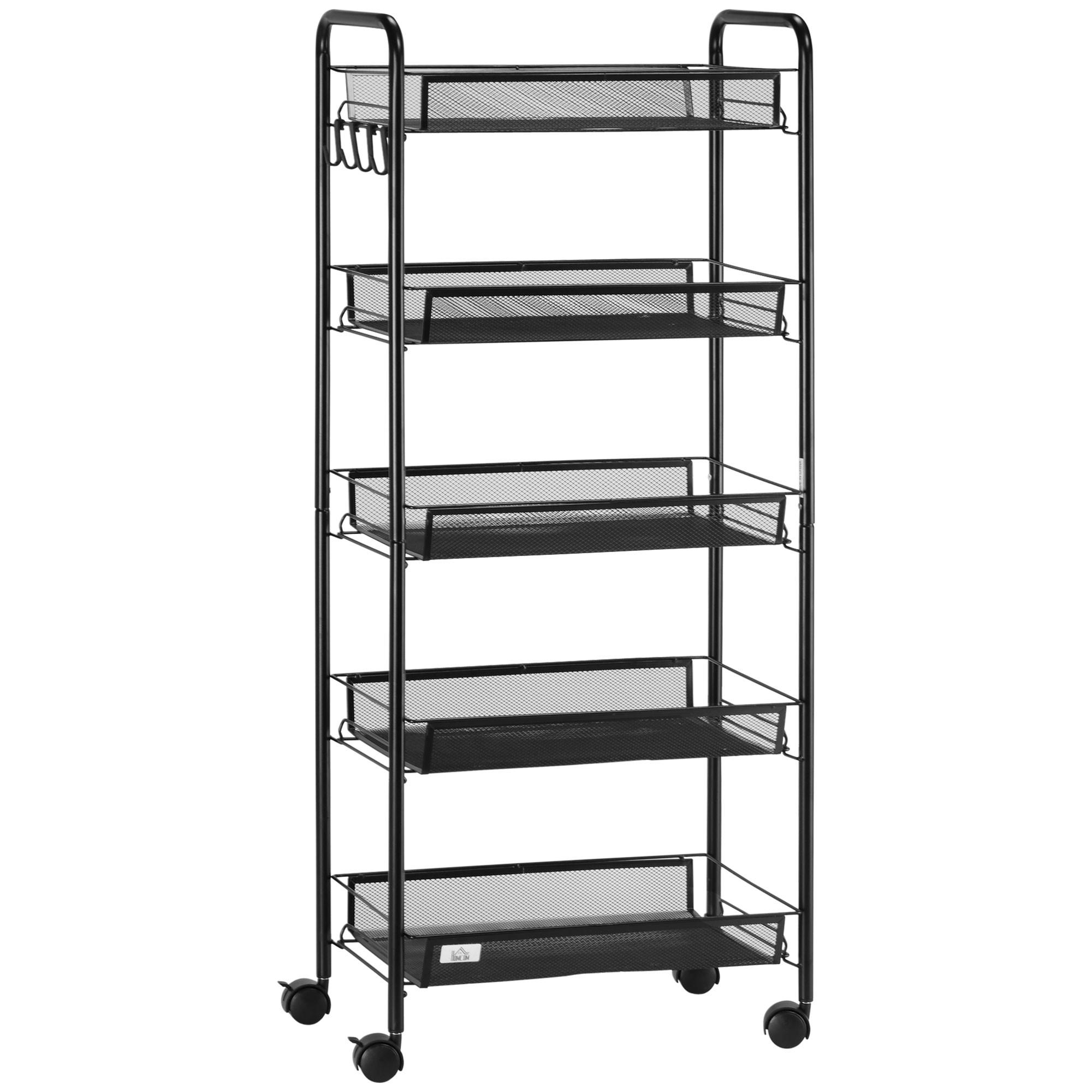 ROLLWAGEN - Schwarz, Metall (26.5/106/45cm) - HOMCOM