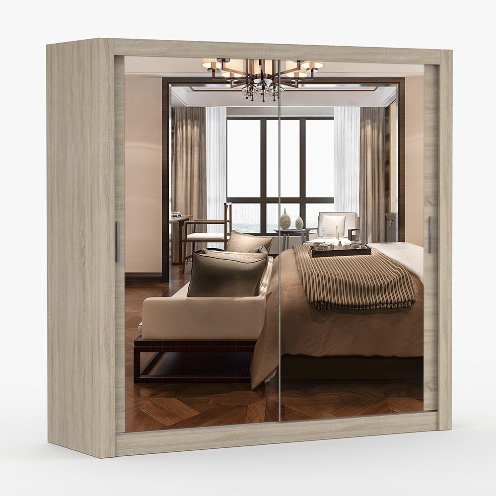 KLEIDERSCHRANK Milan 203 cm, 203/215/64, 2-türig, Sonoma-Eiche - Sonoma Eiche, Holzwerkstoff (203/215/64cm) - imoebel24
