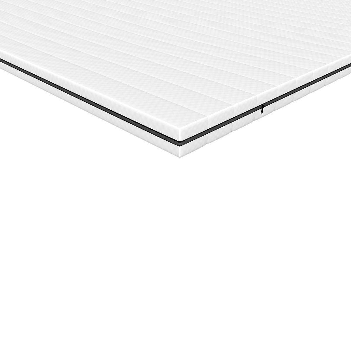 MATRATZENTOPPER aus komfortablem Gelschaum 80X190 cm - Weiß/Grau, Textil (80/190cm) - Schlaftroll
