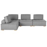 ECKSOFA Modul 4-Sitzer rechtsseitig Grau Stoff Tibro - Dunkelgrau/Braun, Textil (300/200cm) - Beliani