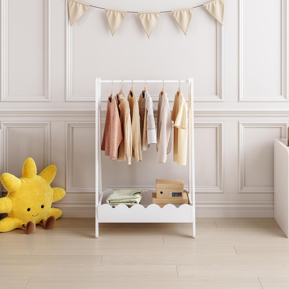 KINDERKLEIDERSTÄNDER Vestnes II. - Weiß, Holzwerkstoff (66/99/38cm) - [en.casa]