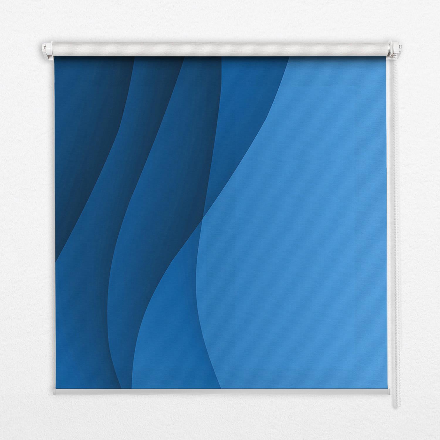 INNENROLLO - Fensterrollo - Rollo - 60x40 cm - Blaue Wellen - Blau, Kunststoff (60/140/0.5cm) - TULUP