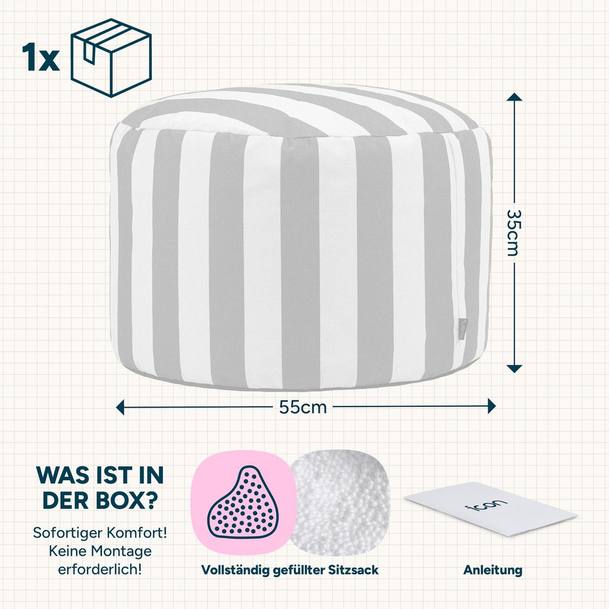 SITZPOUF Milano - Olivgrün, Textil (55/35/55cm) - icon