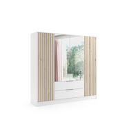 KLEIDERSCHRANK NERA - 200 cm - Weiß|Eiche Artisan - Weiß/Eiche Artisan, Holzwerkstoff (200/200/51cm) - ALTDECOR