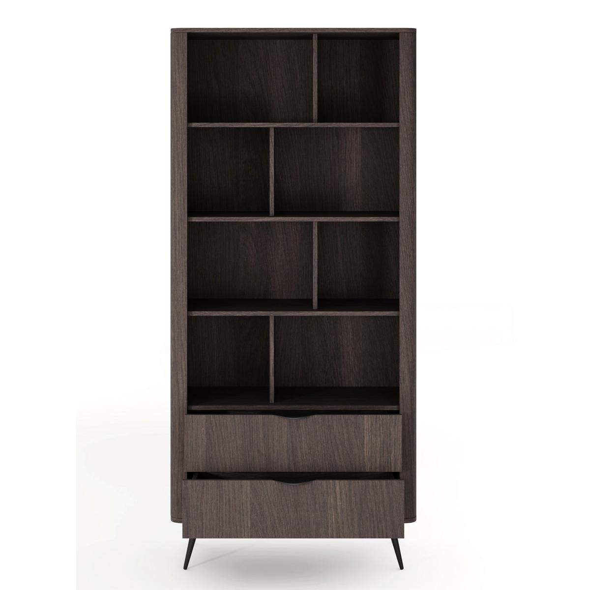 STANDREGAL VERIS Dunin-Eiche, 88 cm - Dunkelbraun/Schwarz, Holzwerkstoff (88.2/193.8/38cm) - Selsey