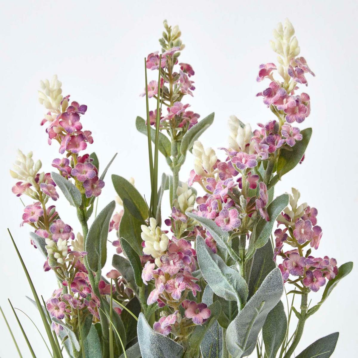 KUNSTPFLANZE Lavendel rosa im Deko-Topf, 66 cm - Rosa, Kunststoff (66cm) - Homescapes