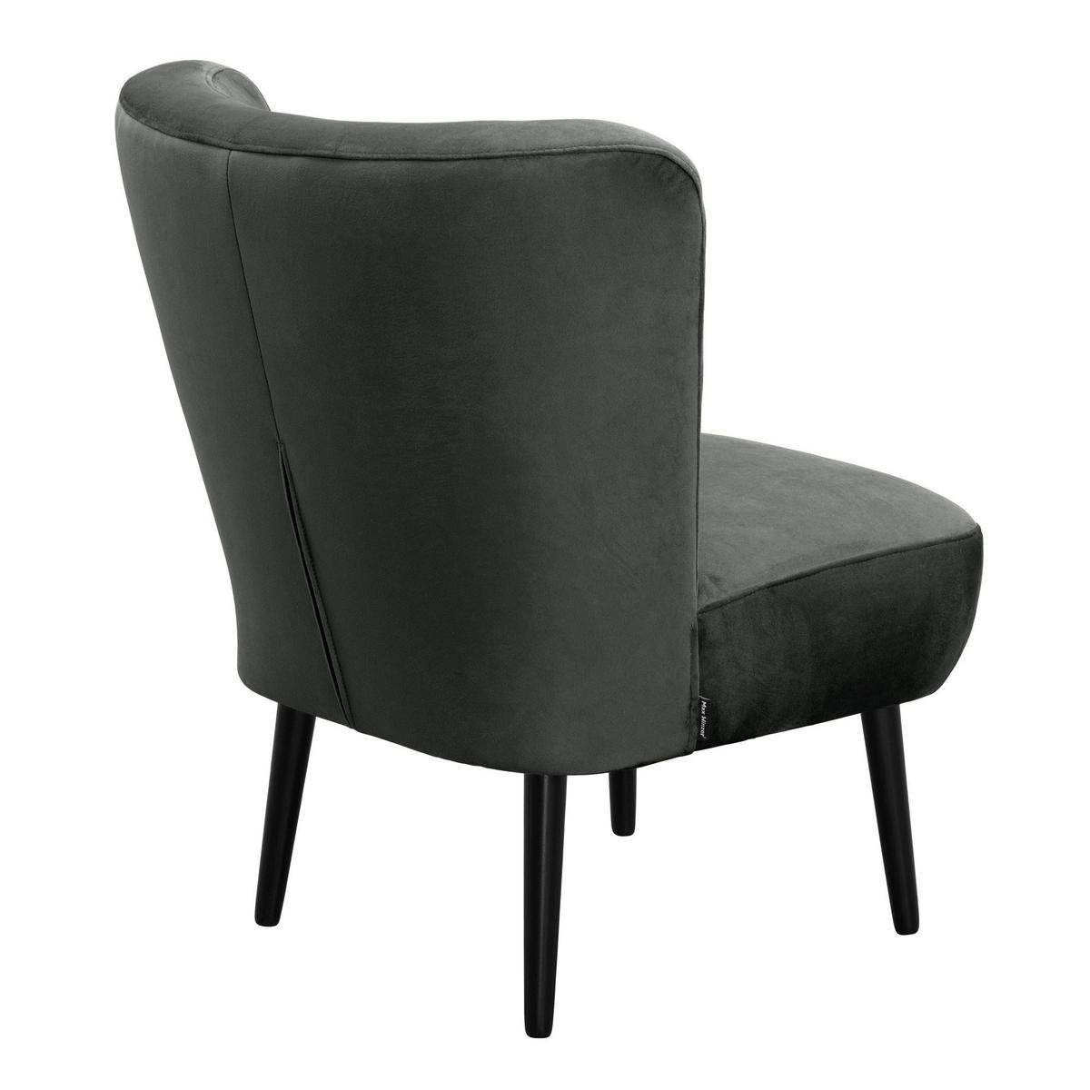 COCKTAILSESSEL Kayleigh Samtvelours graphit - Graphitfarben, Kunststoff (68/80/69cm) - 58aufmkessel