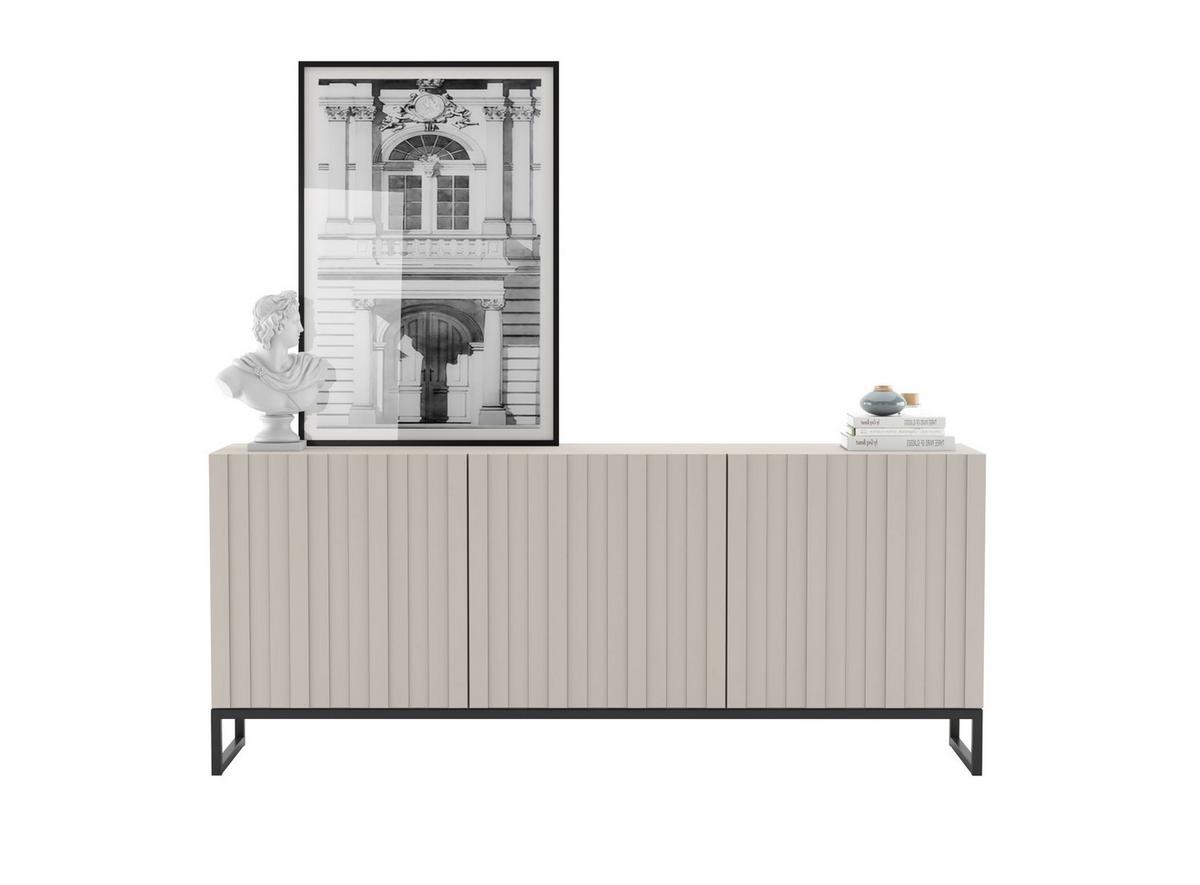 KOMMODE Elpis 3D Kaschmir Matt mit metallrahmen Glamour 168 cm - Kaschmir, Holzwerkstoff (168/72/36.5cm) - Meble Lindner