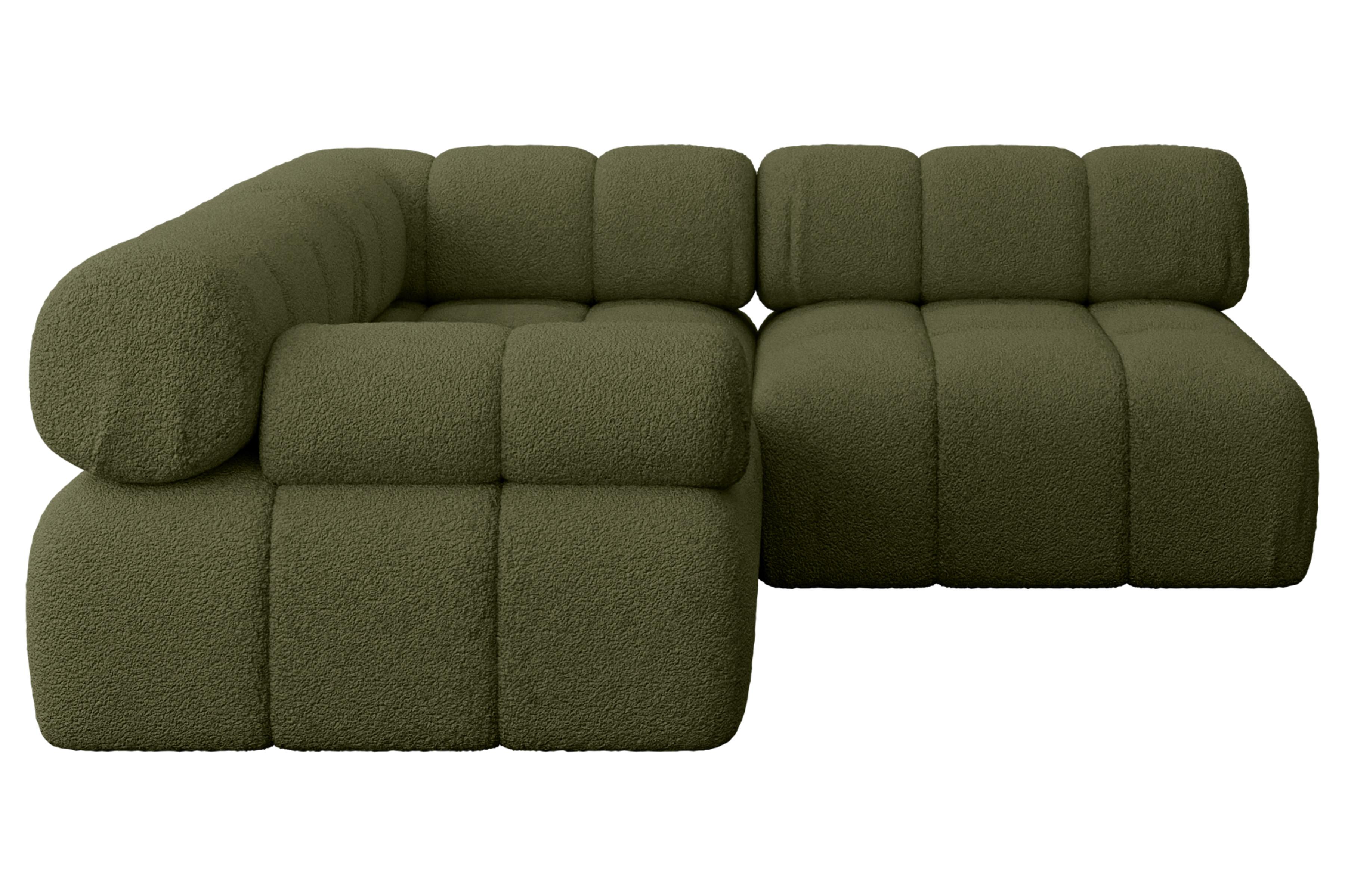 ECKSOFA modulares Sofa Mende-L1 - 190x190x70 cm Grün Bouclé - Grün, Holzwerkstoff/Textil (190/190cm) - ALTDECOR