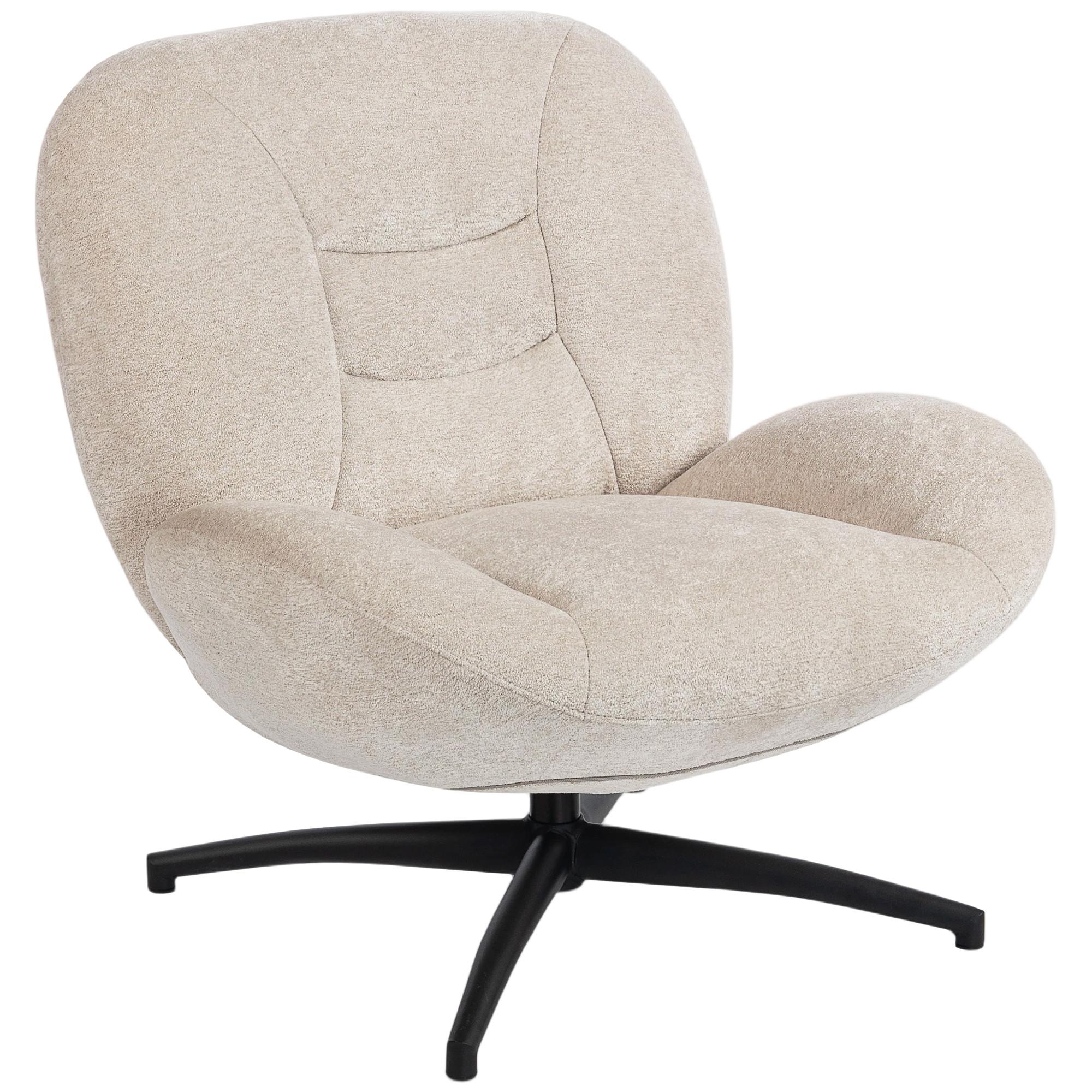 LOUNGESESSEL Polyester Stahl Cremeweiß - Creme/Schwarz, Textil (83/85/89cm) - HOMCOM