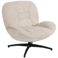 LOUNGESESSEL Polyester Stahl Cremeweiß - Creme/Schwarz, Textil (83/85/89cm) - HOMCOM