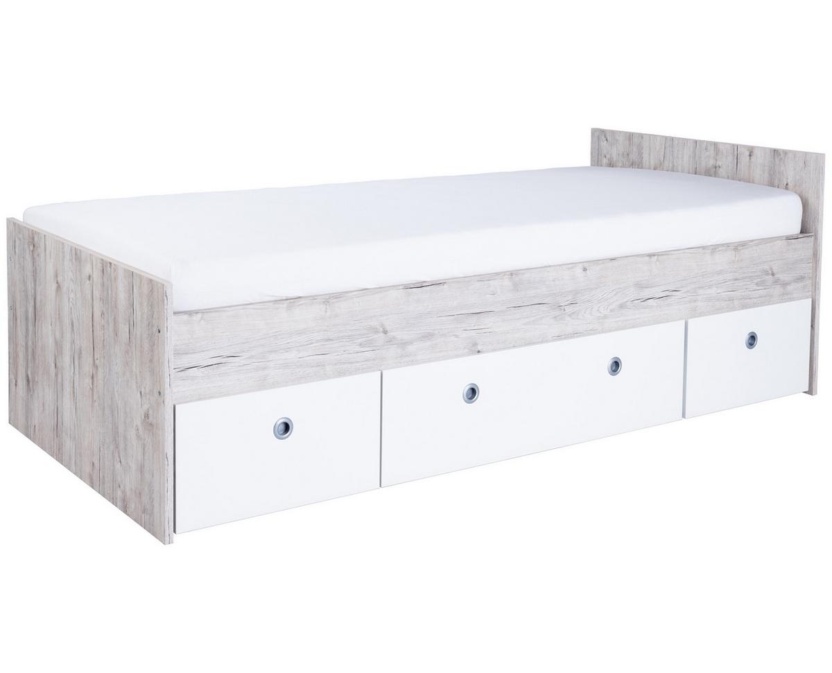 JUGENDZIMMER Mega-Set Bente 5-tlg. - Eichefarben/Silberfarben, Holzwerkstoff/Kunststoff (1/1/1cm) - arthur berndt