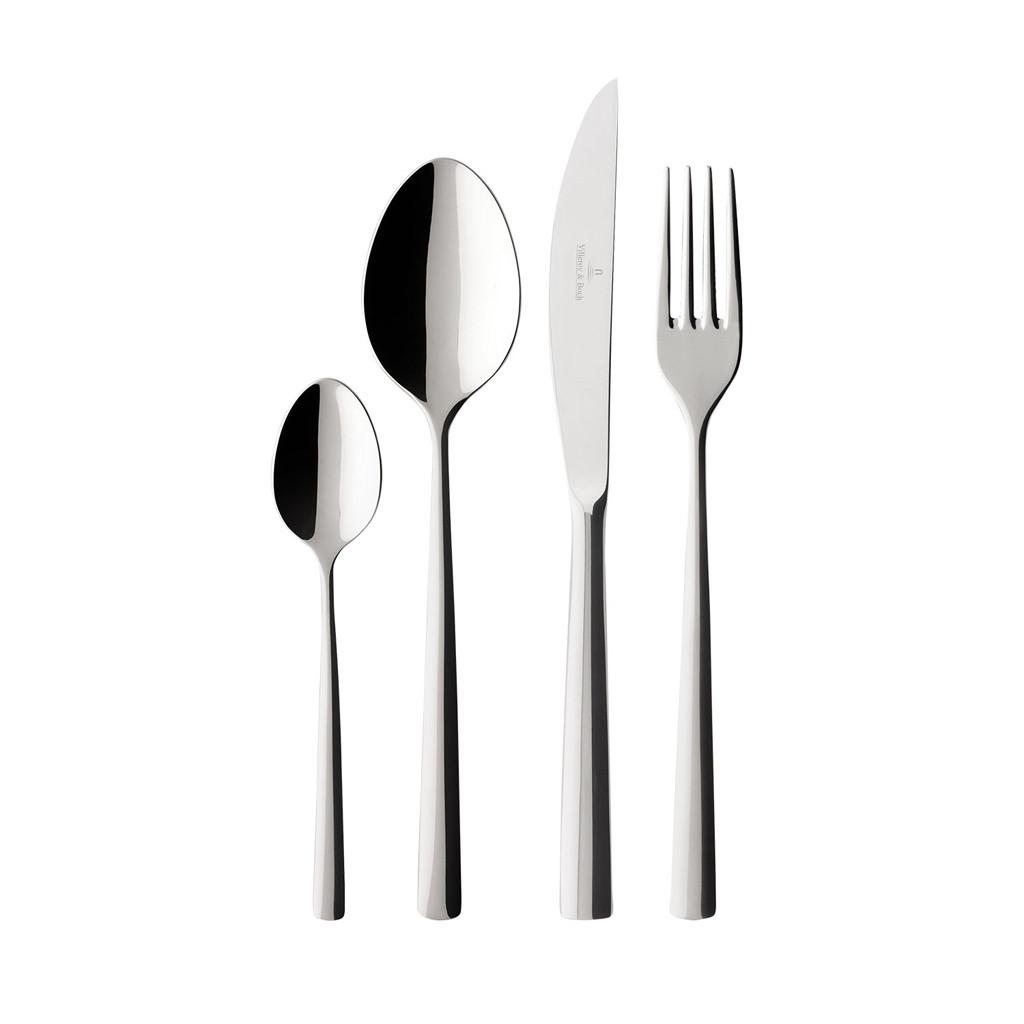 TAFELBESTECK Piemont silber 24-tlg. - Silberfarben, Metall - Villeroy & Boch