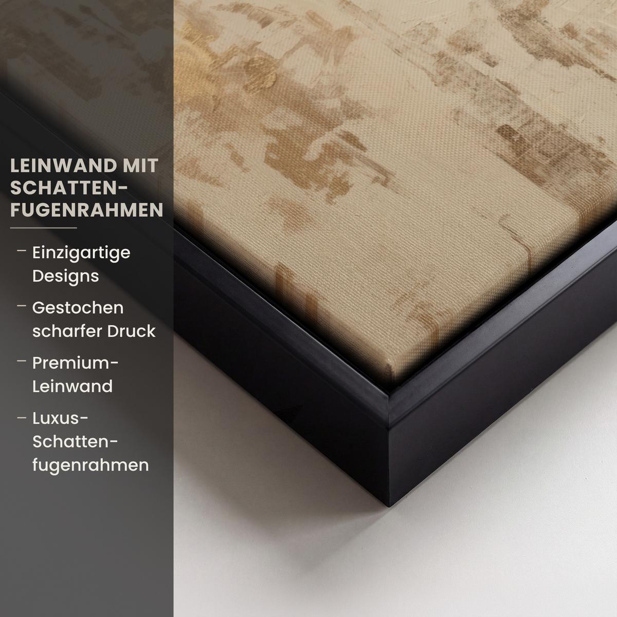 LEINWAND Bilder mit Rahmen - Frau - Gold - Abstrakt - Textur - 40x30 - Goldfarben, Textil (40/30cm) - MuchoWow