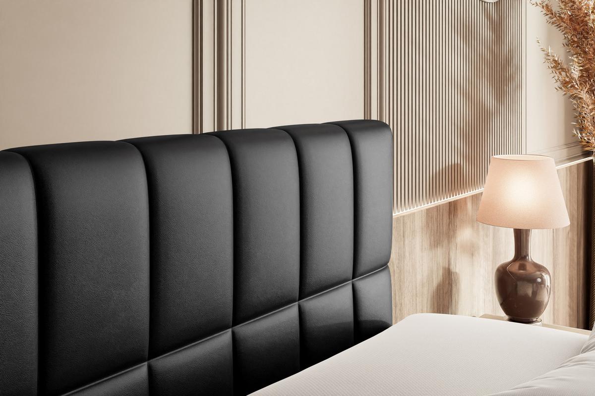 BOXBETT MIAMI-Z - 140x200 cm - H3 - Schwarz Hochglanz - Schwarz Hochglanz, Holzwerkstoff (140/200cm) - ALTDECOR