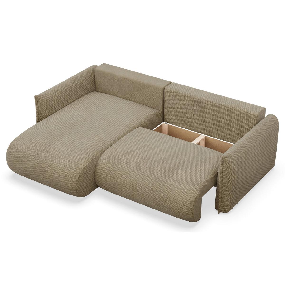 ECKSOFA Cushi Beige-Chenille - Beige/Schwarz, Kunststoff/Textil (252/183cm) - Selsey