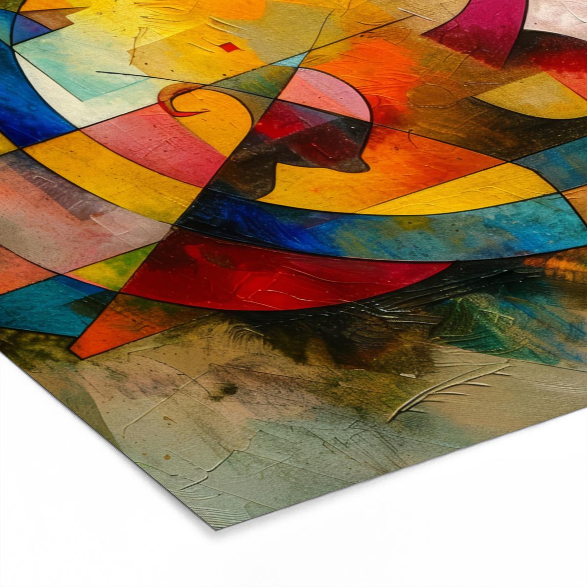 POSTER MIT RAHMENGERAHMTES BILD Kunst - Abstrakt - Modern 120x80 cm - Gelb, Papier (120/80cm) - MuchoWow