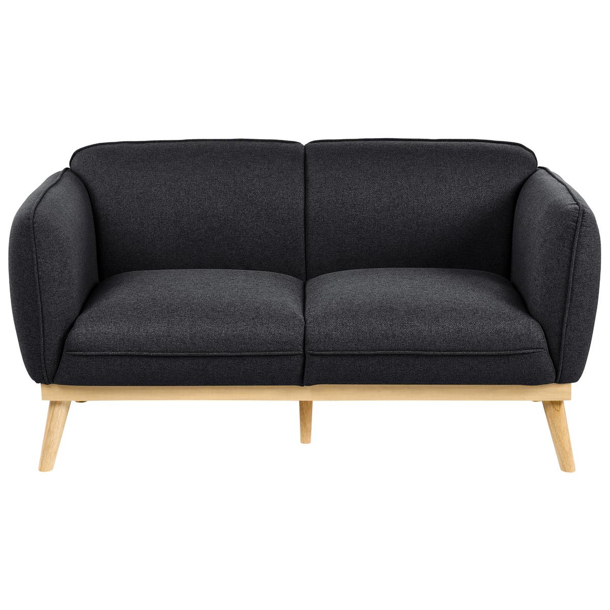 SOFA-SET 5-Sitzer Stoff Schwarz Ljung - Hellbraun/Schwarz, Textil (210/82/82cm) - Beliani