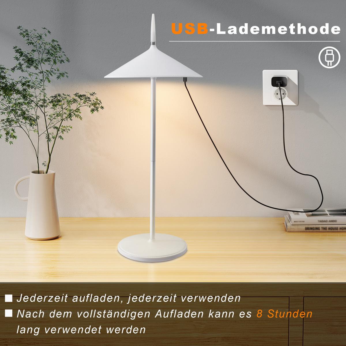 LED TISCHLEUCHTE Nauser (2er-Set) - Weiß, Kunststoff (15.4/15.4/37.6cm) - Nettlife
