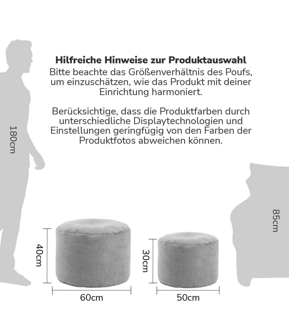 POUF Der Ruhepouf - Grau, Textil (50/30/50cm) - Mokebo
