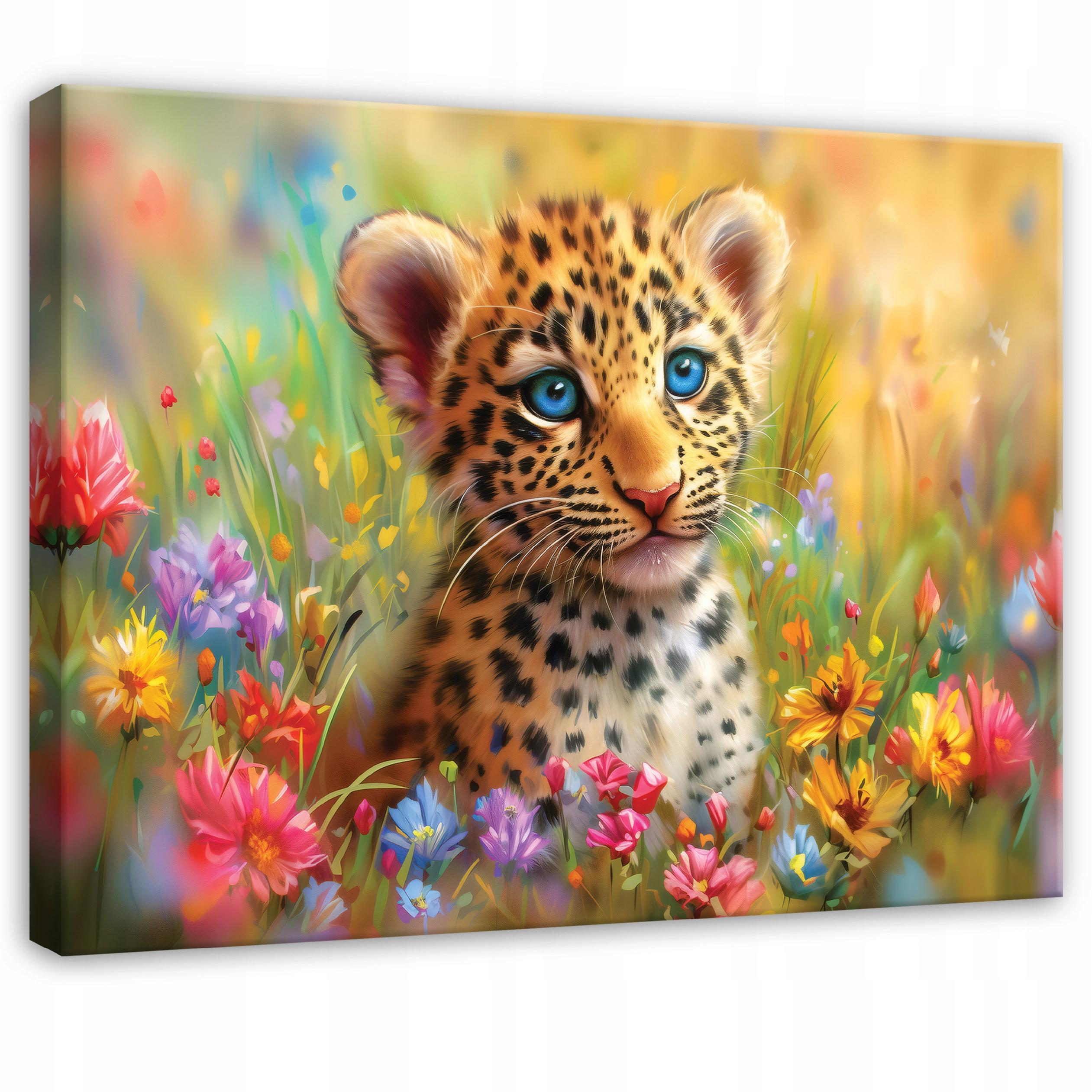 LEINWANDBILD Tiere Panther Bunt 60x40 cm - Multicolor, Holzwerkstoff (60/40cm) - Wallarena